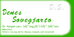 denes sovegjarto business card